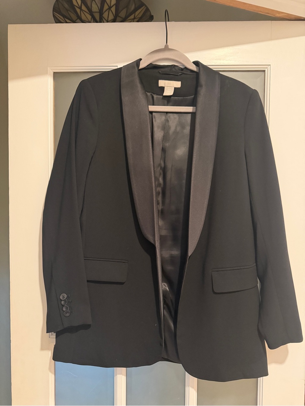 H&M Black Blazer with satin detail size M